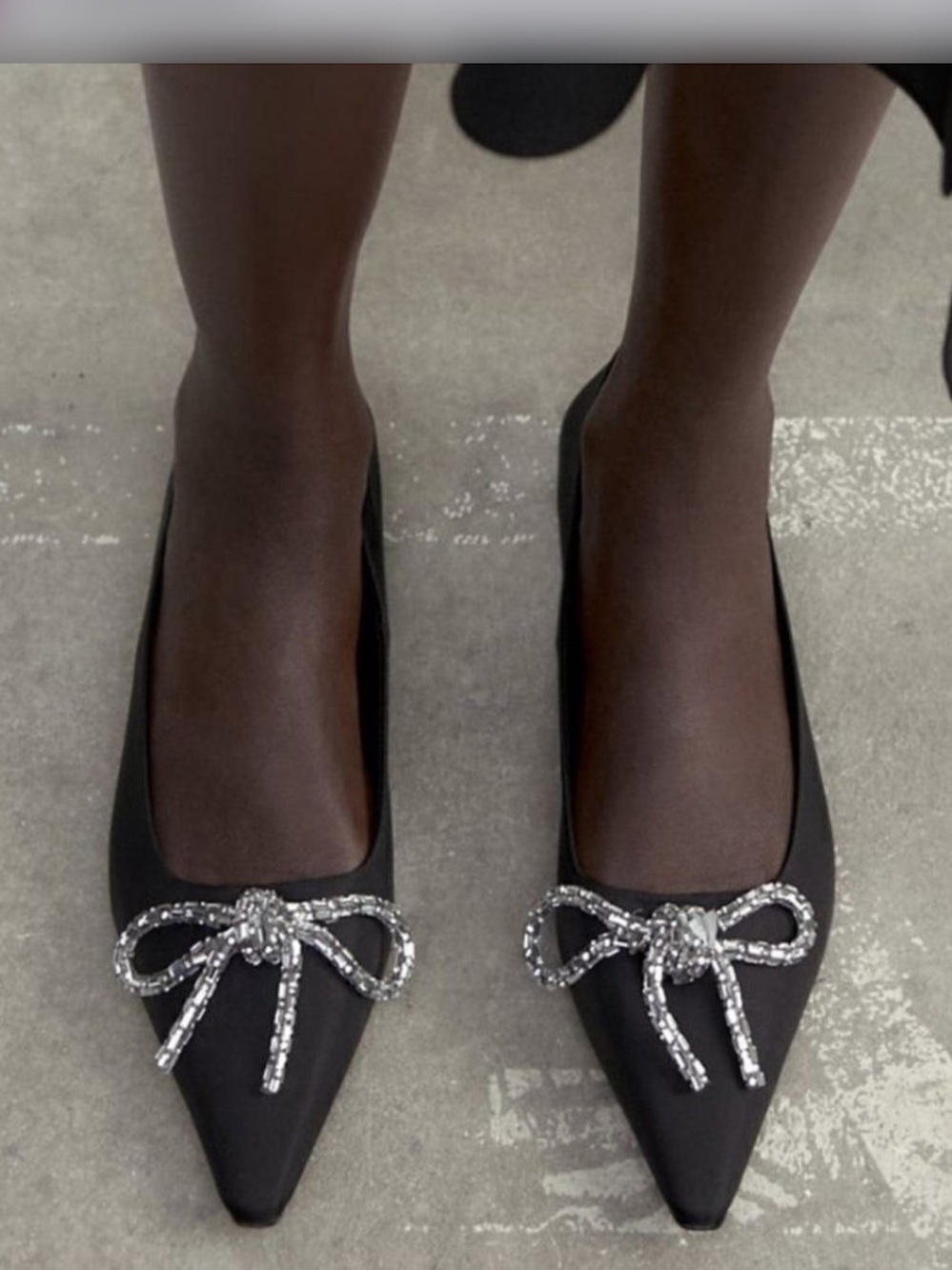 Zara Embellished Bow Ballet Flat